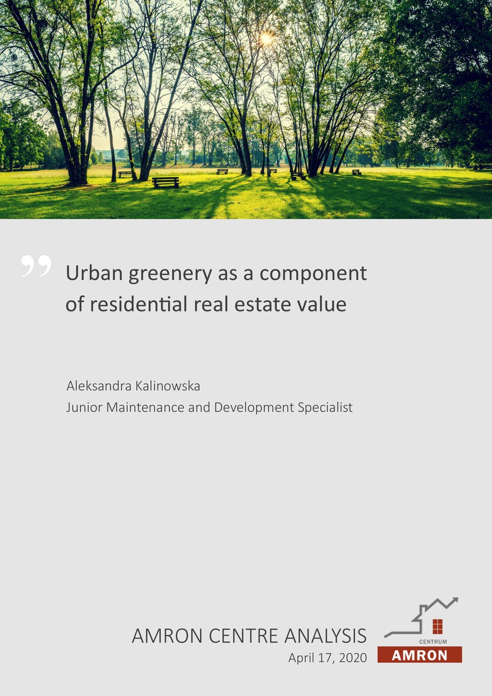 Urban greenery as a component of residential real estate value