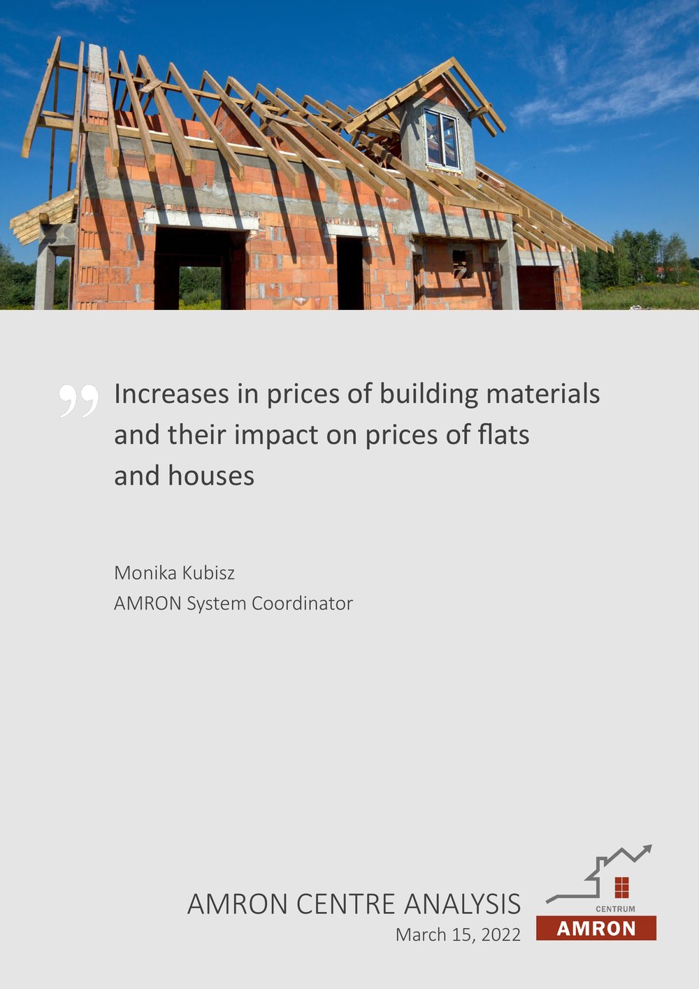 Increases in prices of building materials and their impact on prices of flats and housess
