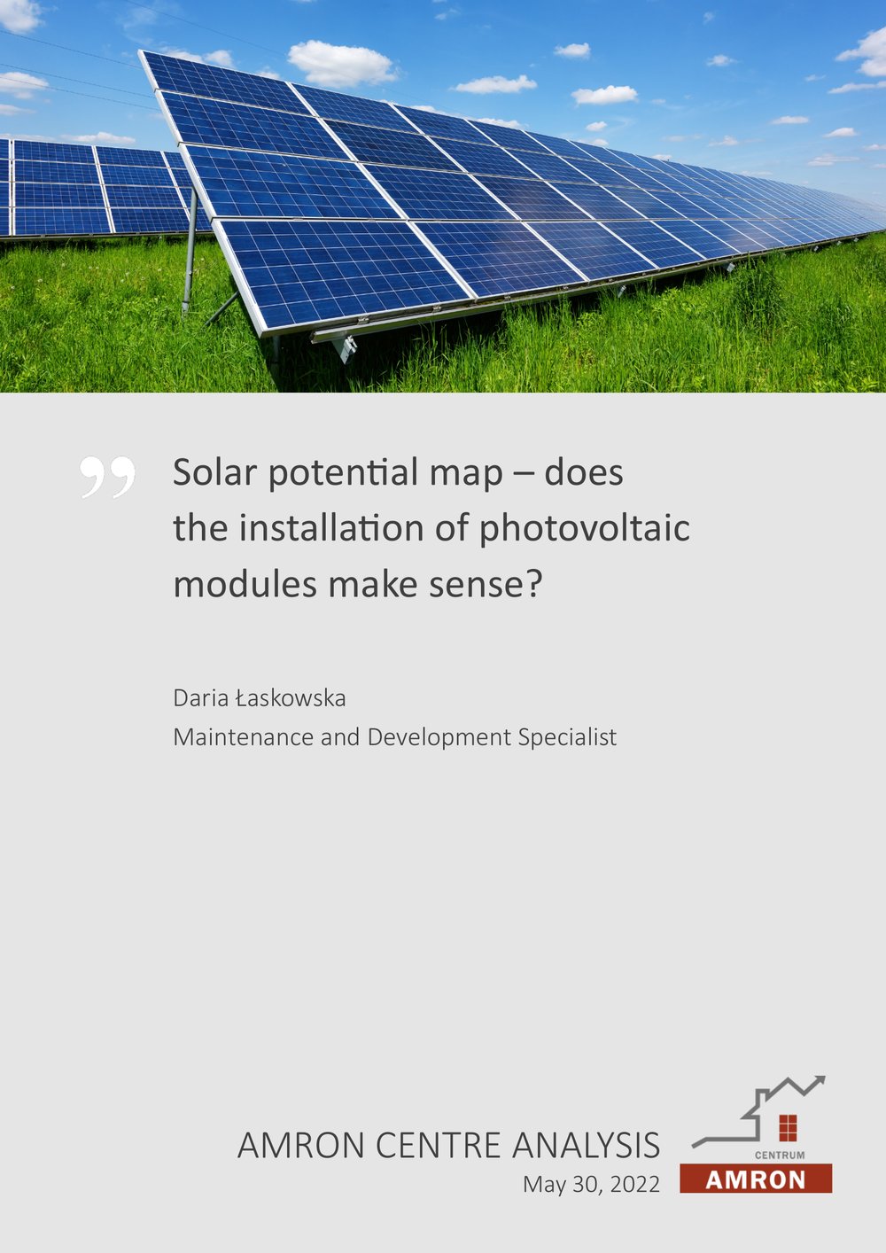 Solar potential map – does the installation of photovoltaic modules make sense?