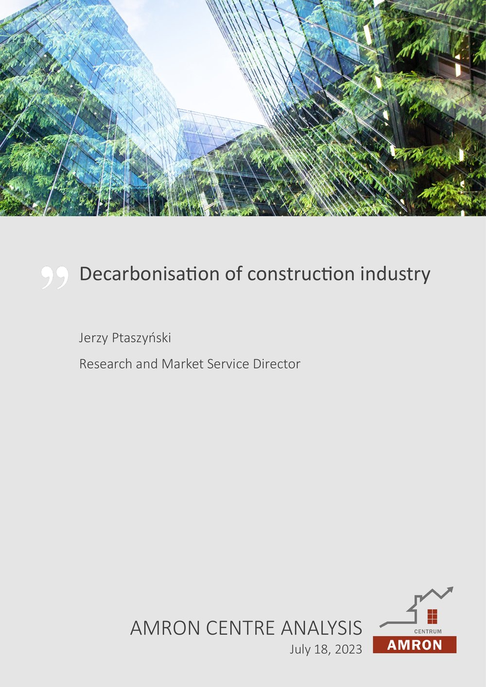 Decarbonisation of construction industry