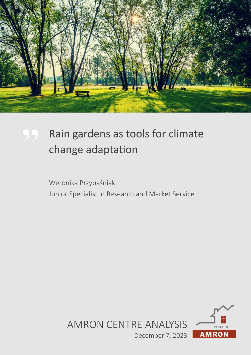 Rain gardens as tools for climate change adaptation