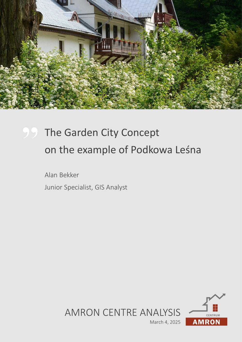 The Garden City Concept on the example of Podkowa Leśna