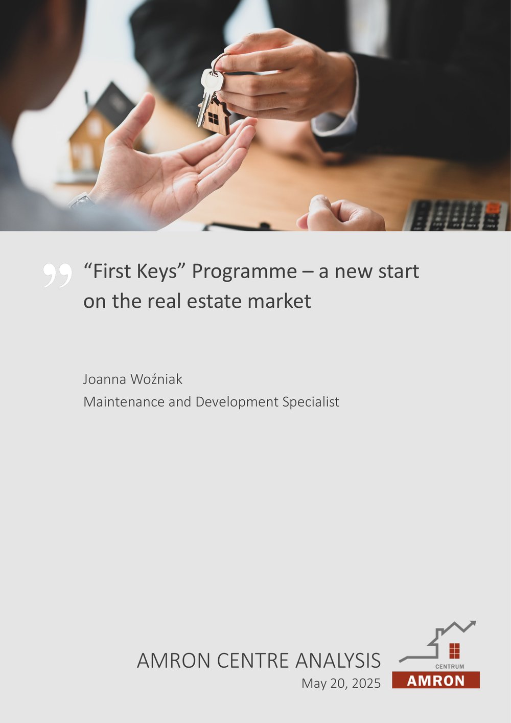 “First Keys” Programme – a new start on the real estate market